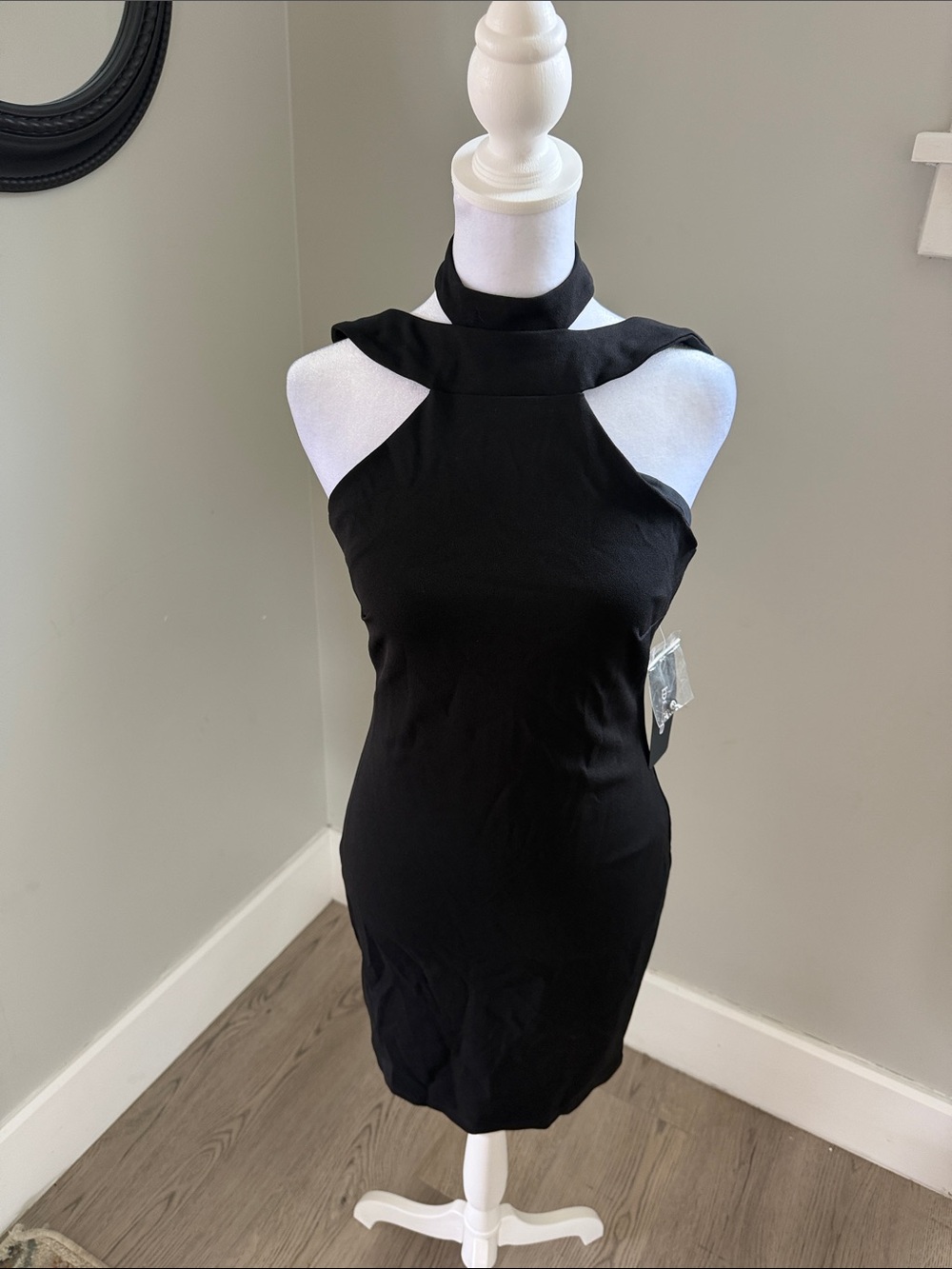Bebe Black Halter Neck Cocktail Dress